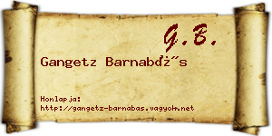 Gangetz Barnabás névjegykártya
