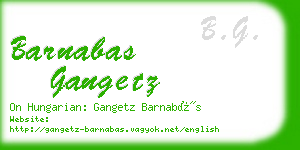 barnabas gangetz business card